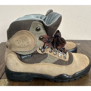 Tenica Women's Vintage Hiking Trekking Boots Leather Gore-Tex Brown Size 6.5